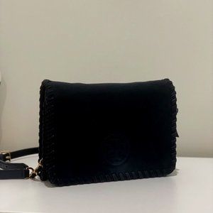 Tory Burch Marion Navy Suede Crossbody Bag